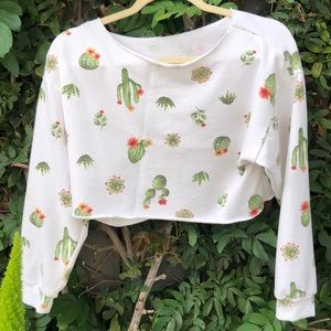 Cactus crop top sweater